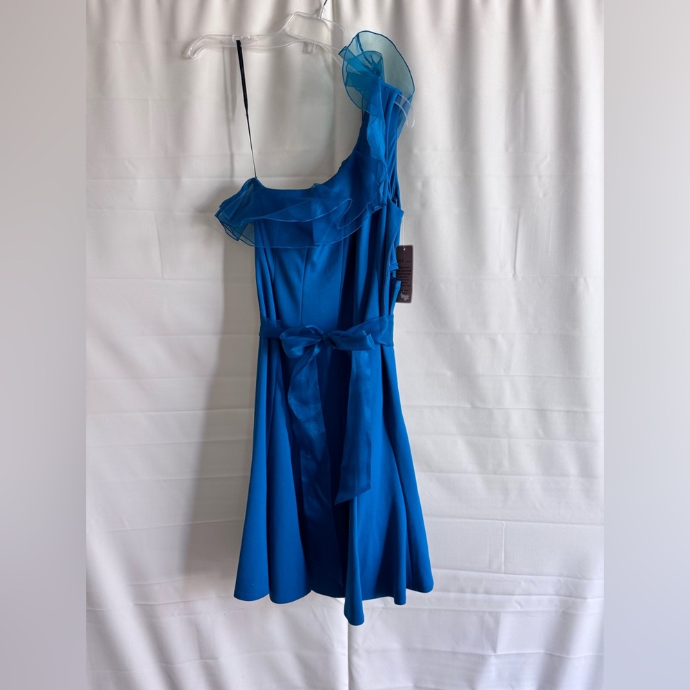 NWT Nue by Shani Blue Flutter Sleeve Midi Sundress formal cocktail dress